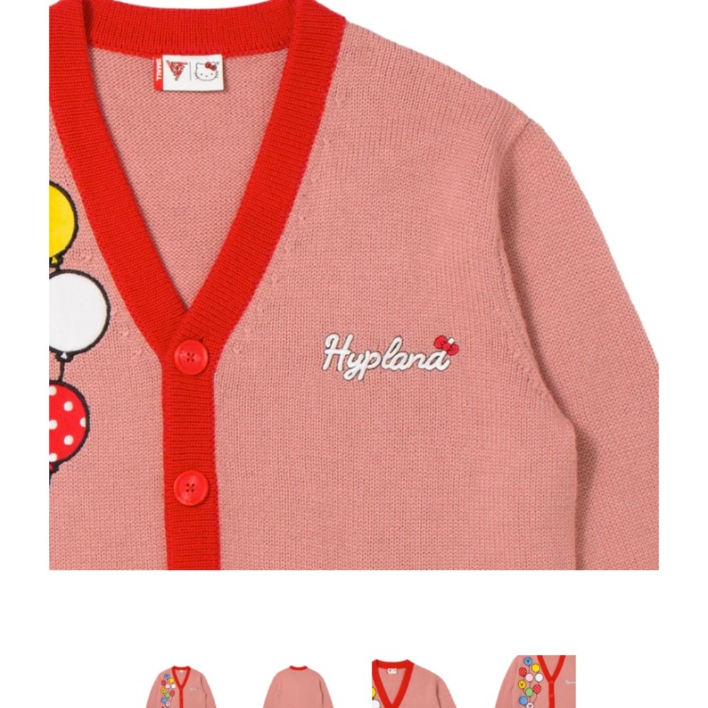 SOLD HELLO KITTY BALLOONS KNIT CARDIGAN (PINK) - Picture 4 of 16